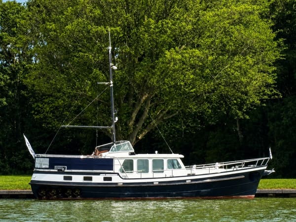 Super Lauwersmeer Kotter 12.80 AK Cabrio 1991 – chique teakhout interieur