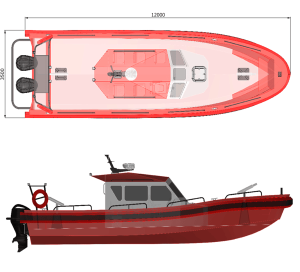 Fire And Rescue Boat PHS-R1200 2025 – Onzinkbaar reddingsvaartuig
