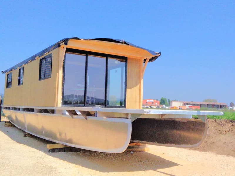 Phoebus Coche Solaire Lectrical Self Powered Boat Catamaran Standaard foto 19