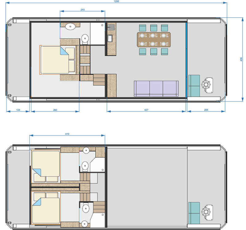 Nomadream Cat-House 1200 Double Decker Houseboat foto 4