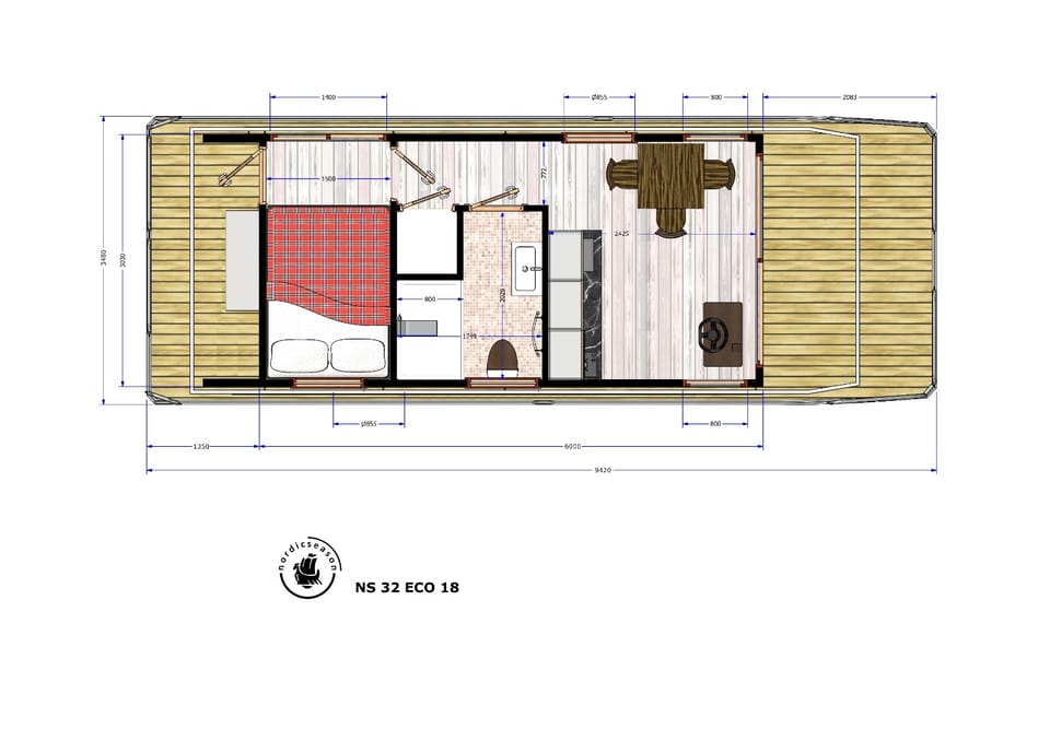 Nordic Season NS 32 Eco 18m2 Houseboat - Foto 8