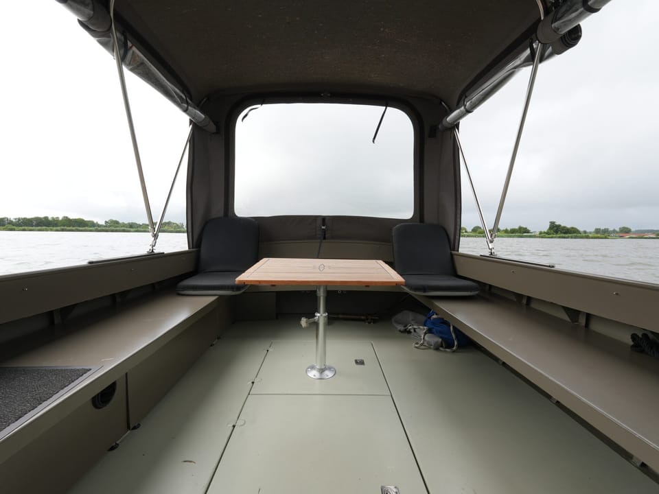 Matez 8.20 OK Cabrio 2013 – Stalen werkboot met doorvaarthoogte - Foto 7
