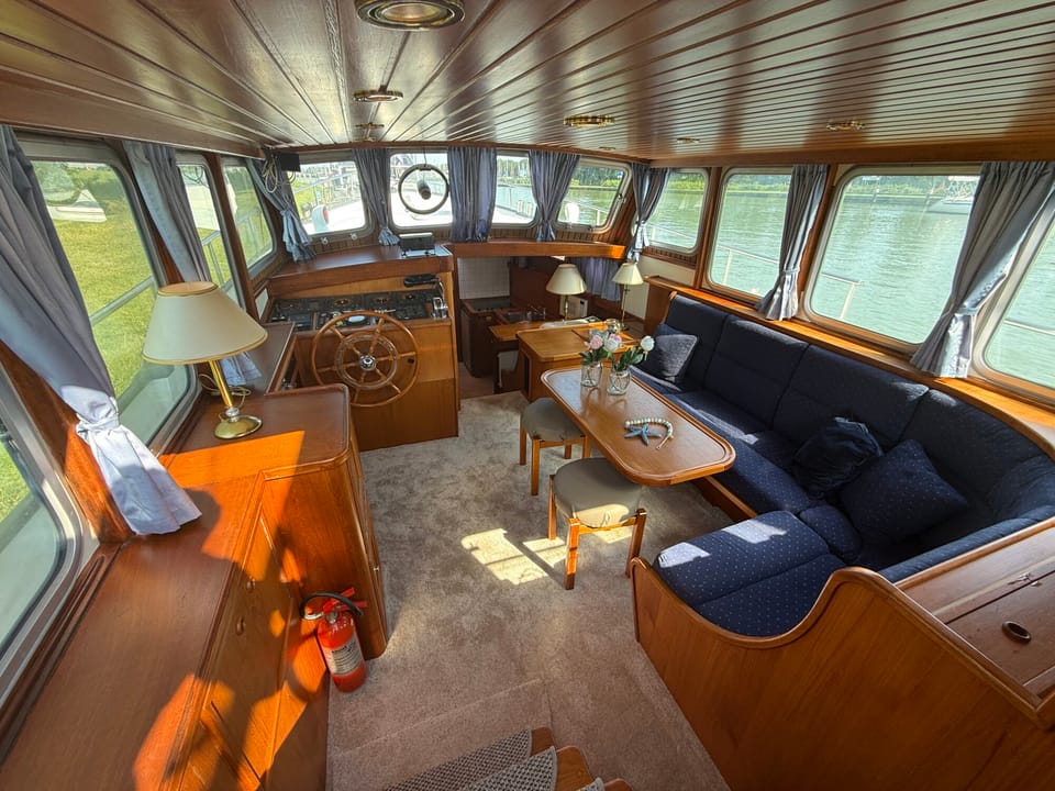 Super Lauwersmeer Kotter 12.80 AK Cabrio 1991 – chique teakhout interieur - Foto 5