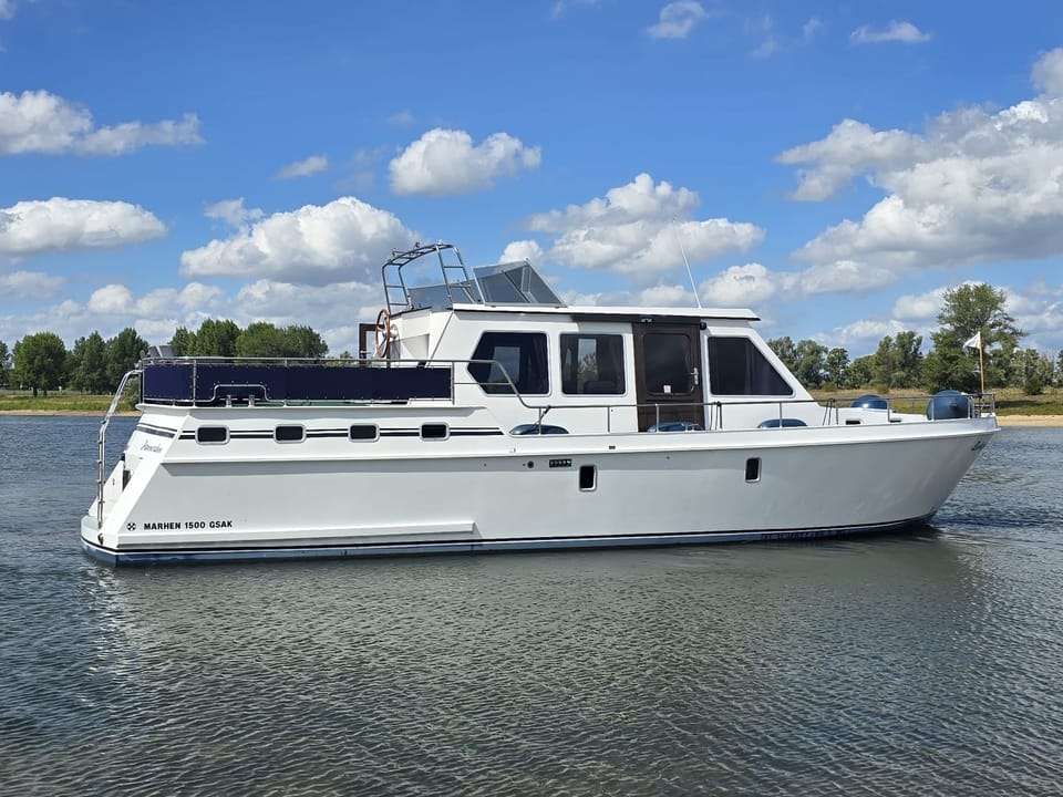 Marhen Kruiser 15.00 AK Cabrio 2004 – Ruim woonschip met mahonie afwerking - Foto 43