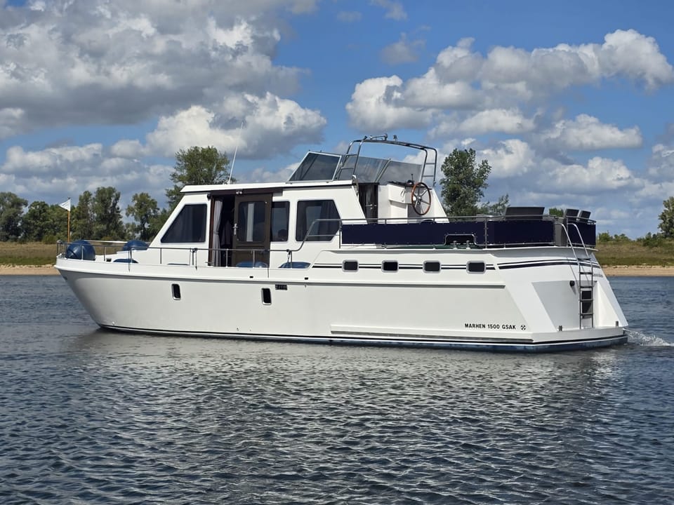 Marhen Kruiser 15.00 AK Cabrio 2004 – Ruim woonschip met mahonie afwerking - Foto 44