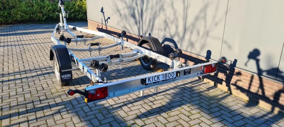KT1800 Kicktrailer Boottrailer met Nederlands Kenteken, Geremd - 1800kg - Foto 9