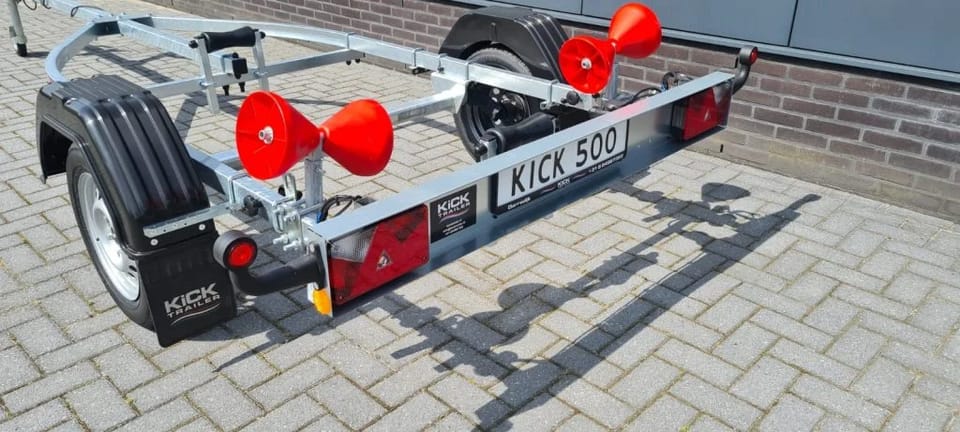 KT500r Kick trailer ongeremde Rubberboottrailer 4.3m met 100km/h Keuring - Foto 6