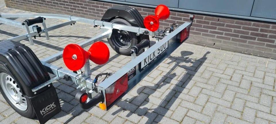 KT500r Kick trailer ongeremde Rubberboottrailer 4.3m met 100km/h Keuring - Foto 7