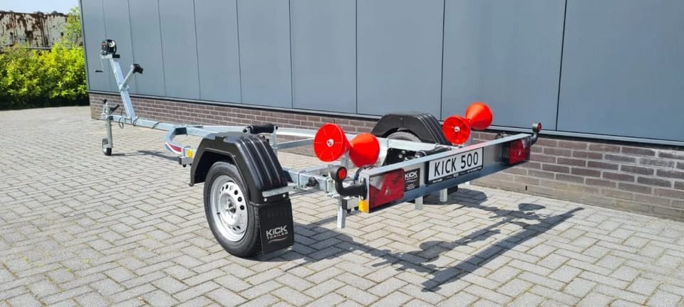 KT500r Kick trailer ongeremde Rubberboottrailer 4.3m met 100km/h Keuring - Foto 10